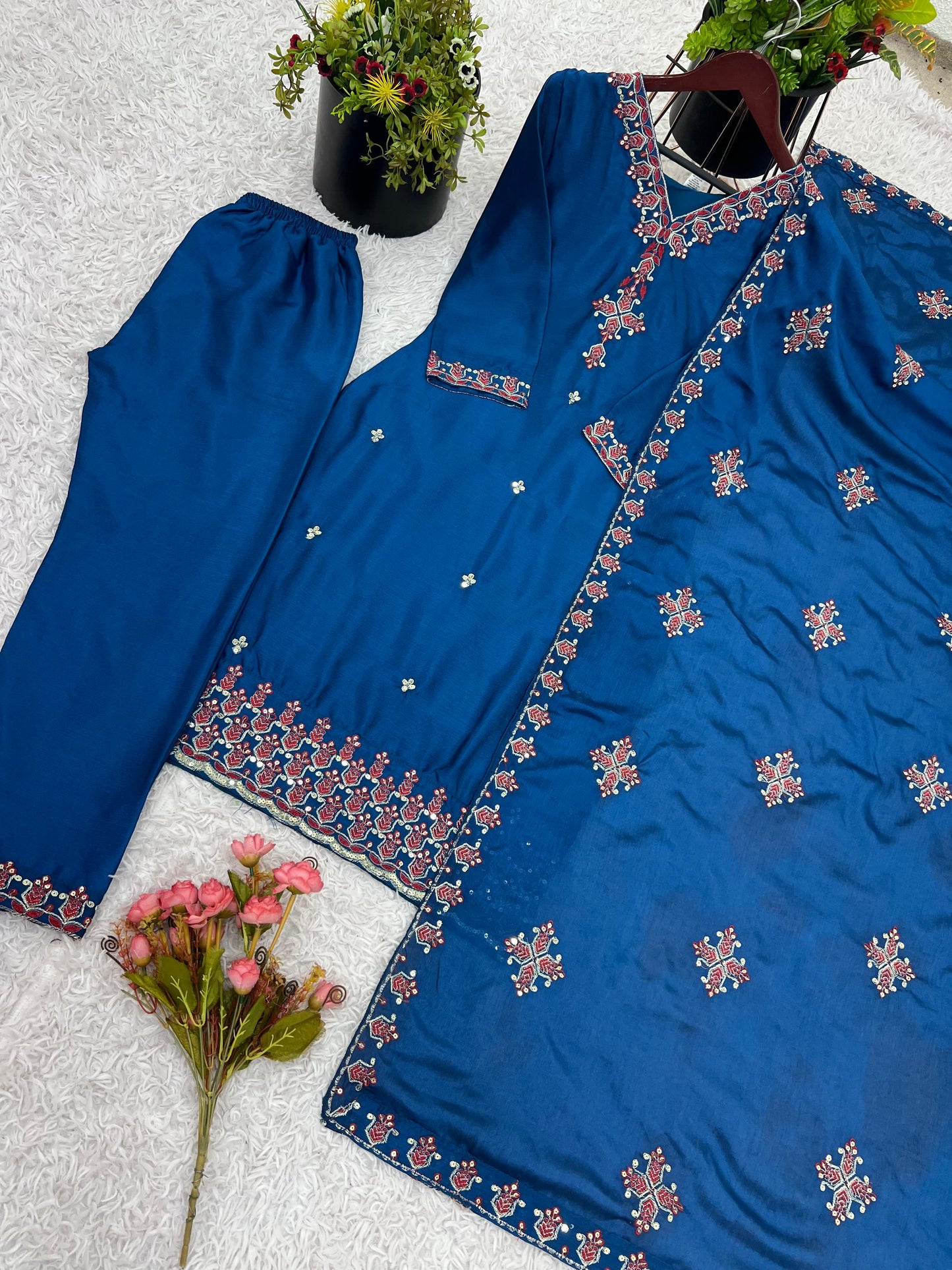 Women's Heavy Embroidery Top Bottom with Dupatta