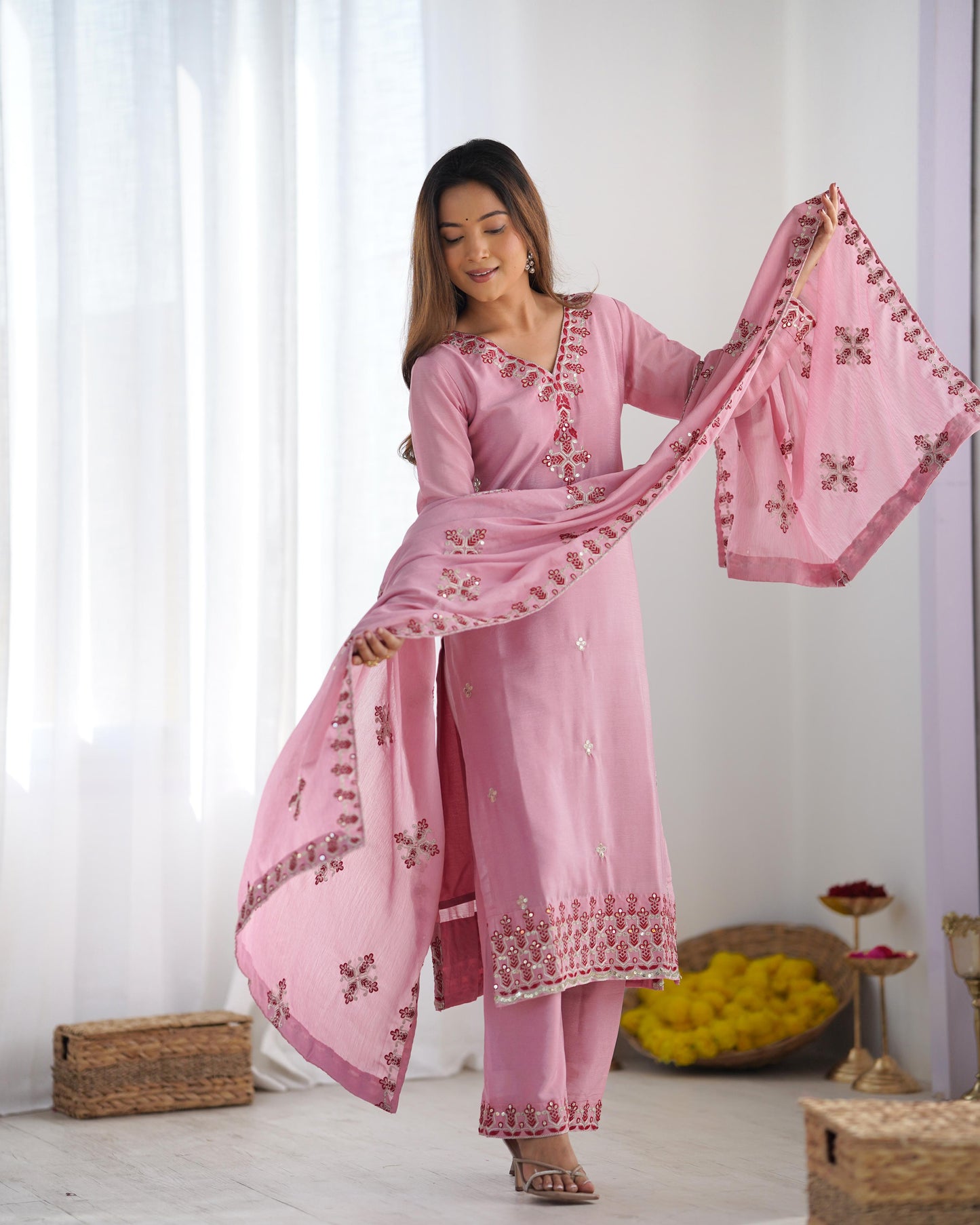 Women's Heavy Embroidery Top Bottom with Dupatta