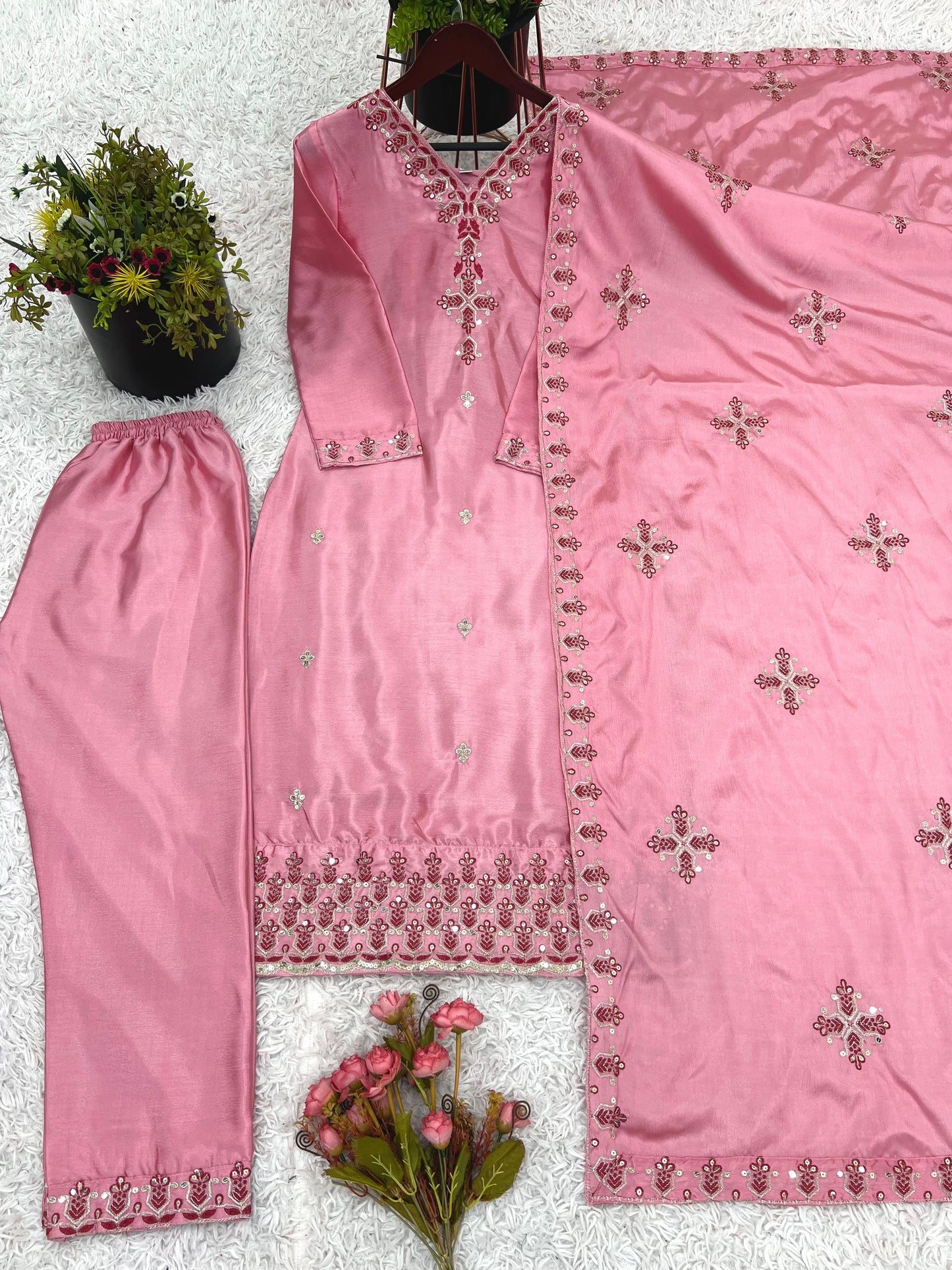 Women's Heavy Embroidery Top Bottom with Dupatta