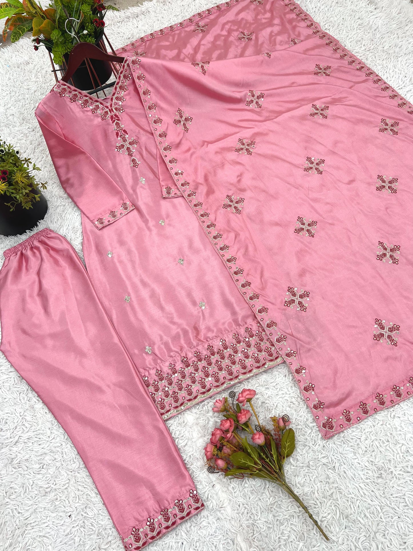 Women's Heavy Embroidery Top Bottom with Dupatta