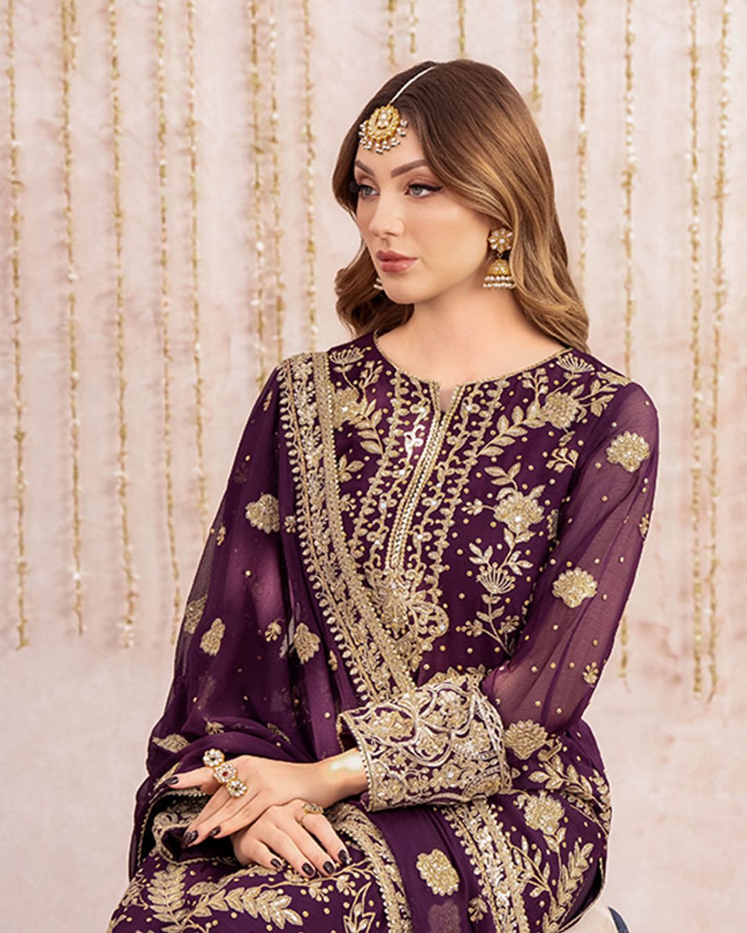 Women's Georgette Sequence Embroidery Work Kurta  Plazzo Dupatta Set