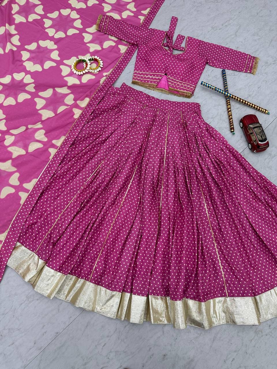 Women's Digital Print Muslin Cotton Lehenga Choli