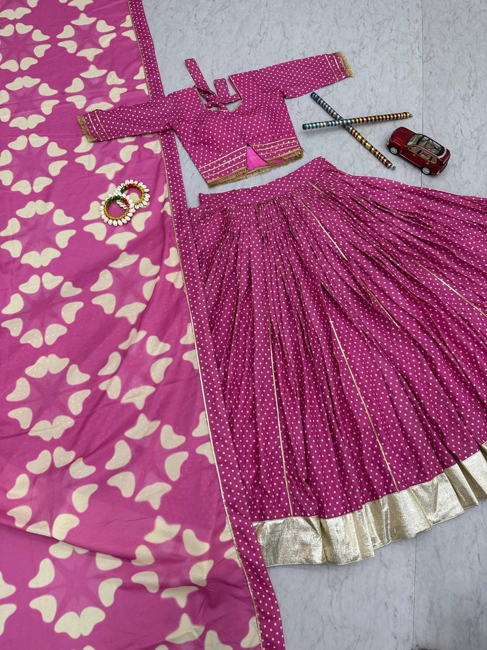 Women's Digital Print Muslin Cotton Lehenga Choli