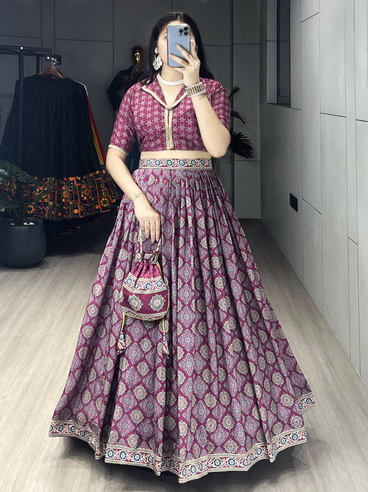 Pure Crepe Silk designer  Lehenga