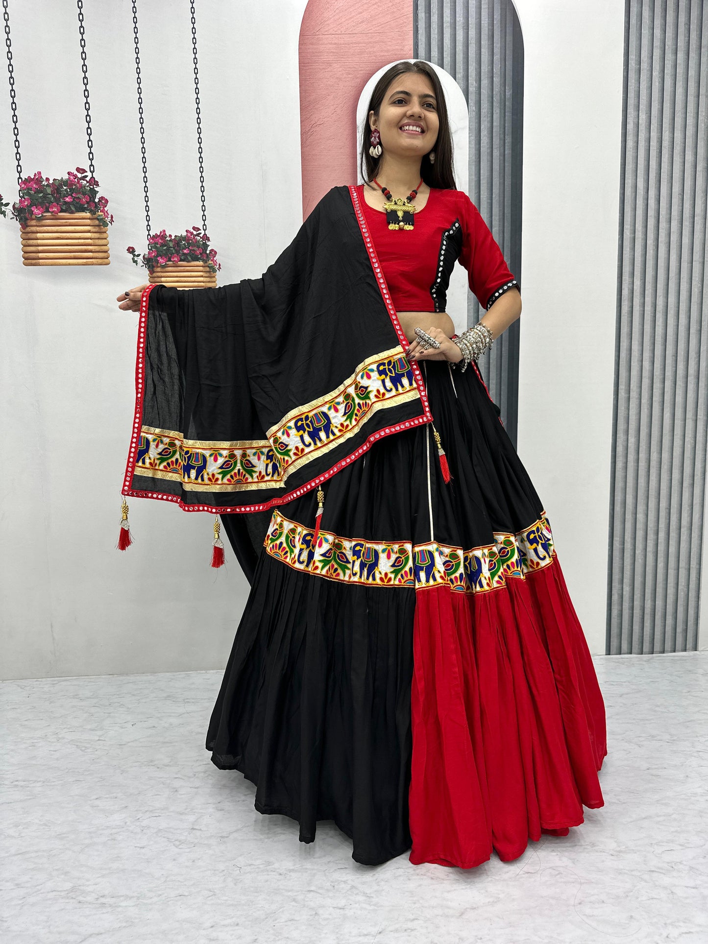 Pure Cotton Lehenga Choli with Gamathi Work