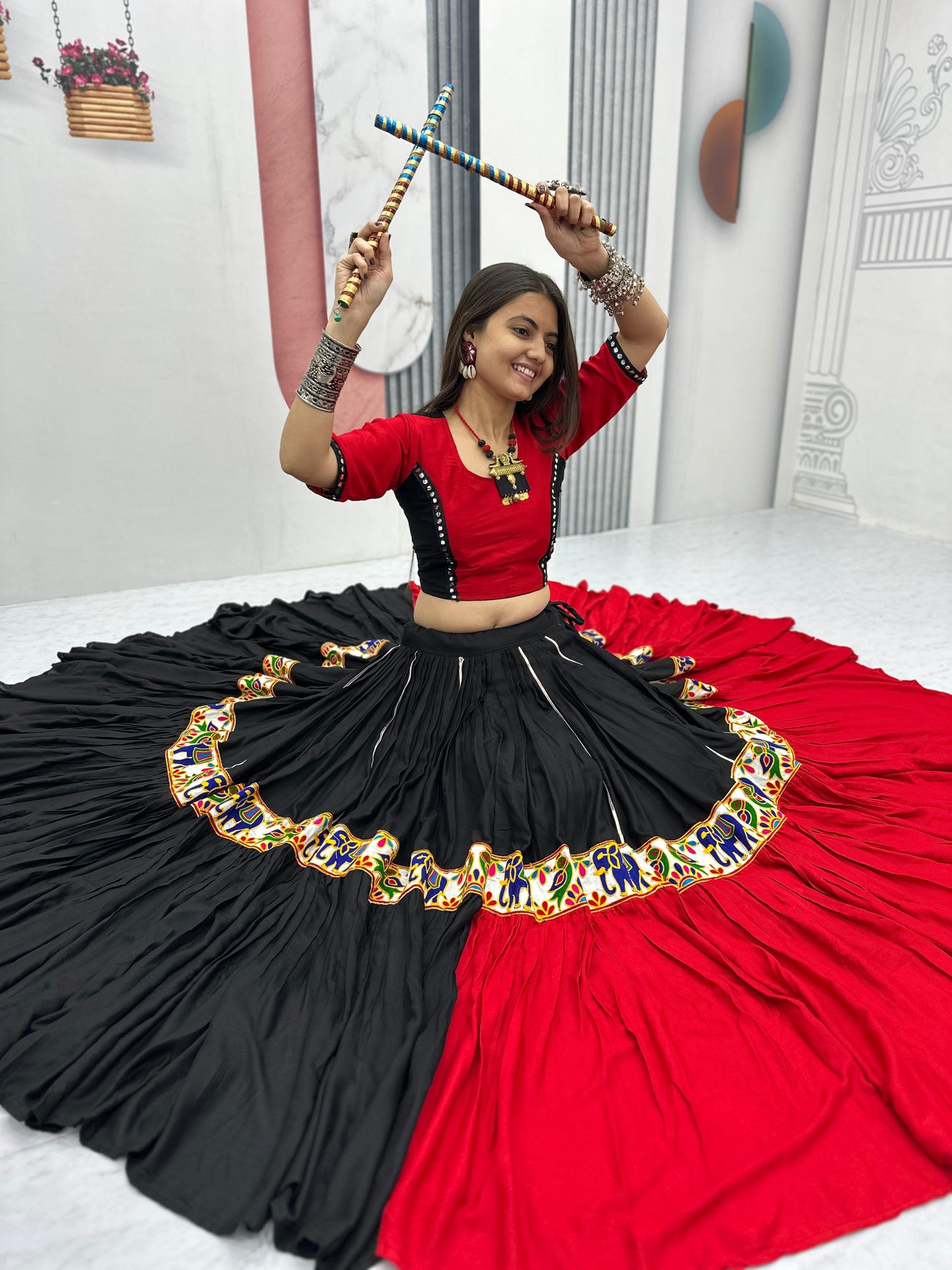 Pure Cotton Lehenga Choli with Gamathi Work