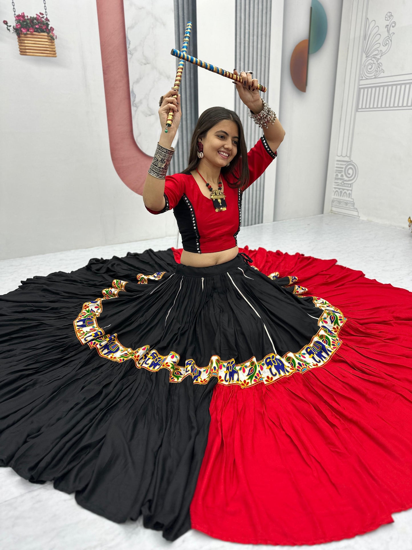 Pure Cotton Lehenga Choli with Gamathi Work