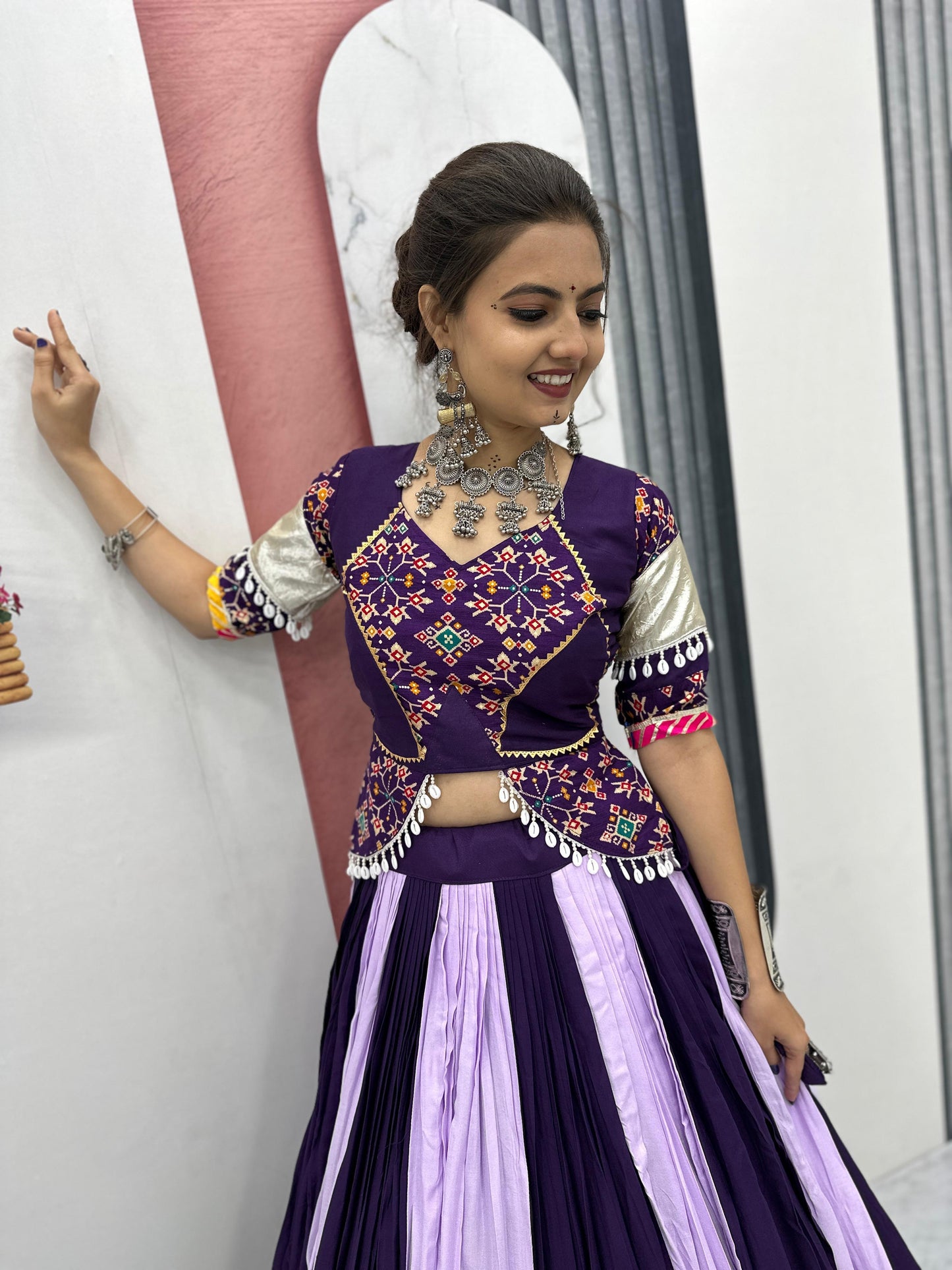 Navratri Special Cotton Lehenga Choli with 5 to 6 Mtr Flair