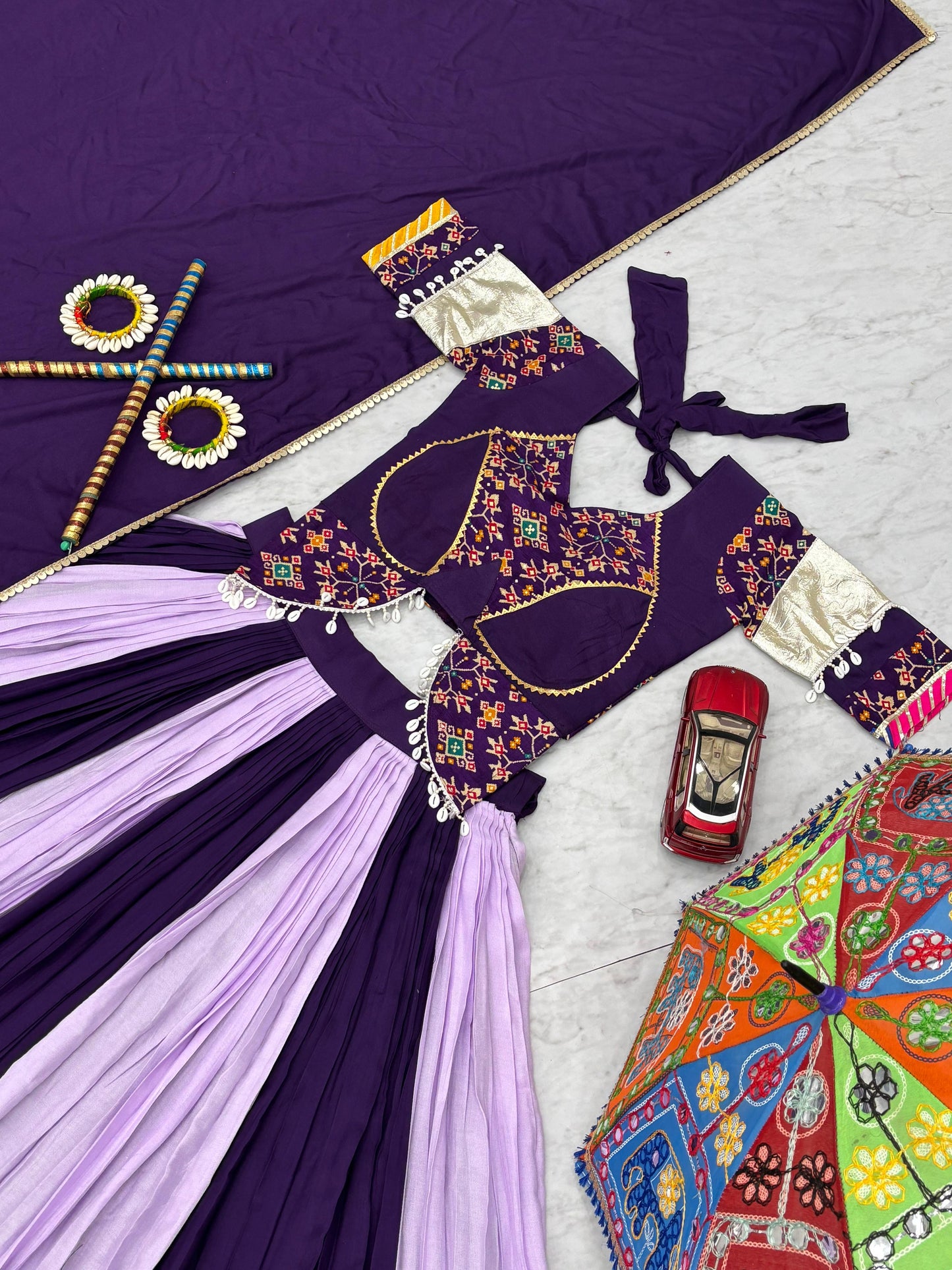 Navratri Special Cotton Lehenga Choli with 5 to 6 Mtr Flair