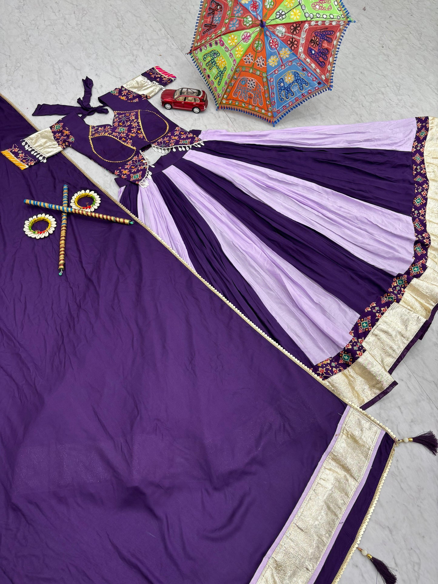 Navratri Special Cotton Lehenga Choli with 5 to 6 Mtr Flair
