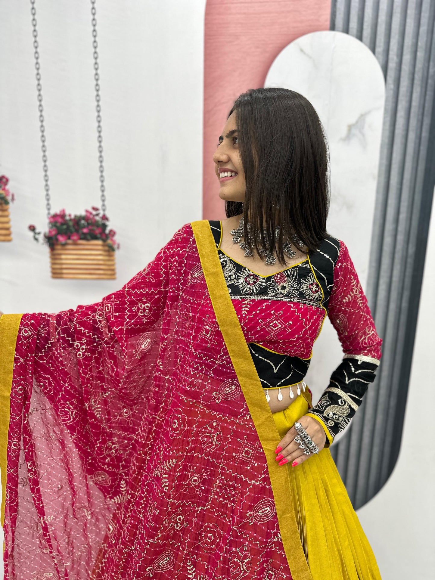 Riyon Cotton Lehenga Choli with Heavy Embroidery Thread And Sequence Work