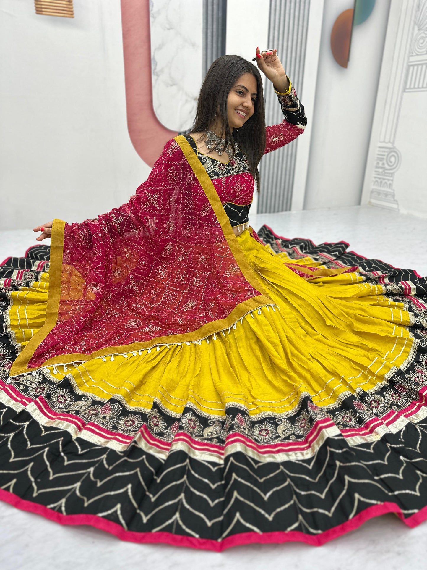Riyon Cotton Lehenga Choli with Heavy Embroidery Thread And Sequence Work