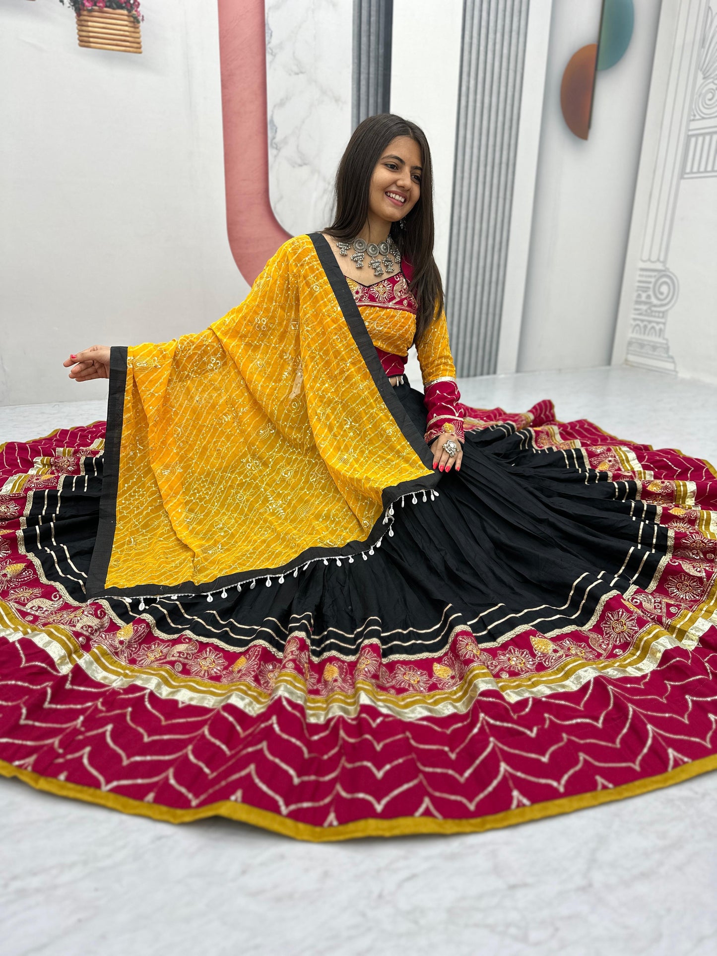 Riyon Cotton Lehenga Choli with Heavy Embroidery Thread And Sequence Work