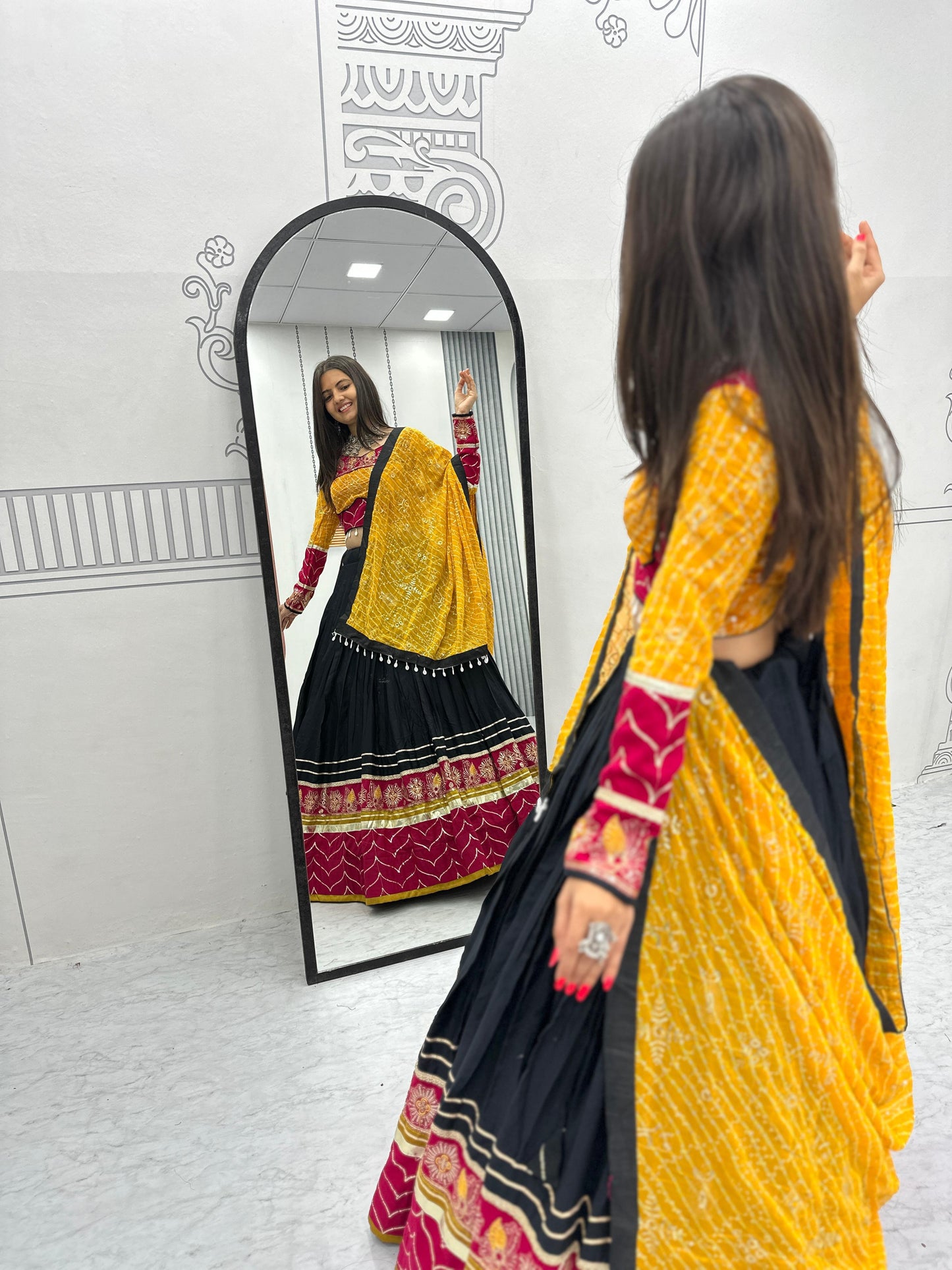 Riyon Cotton Lehenga Choli with Heavy Embroidery Thread And Sequence Work