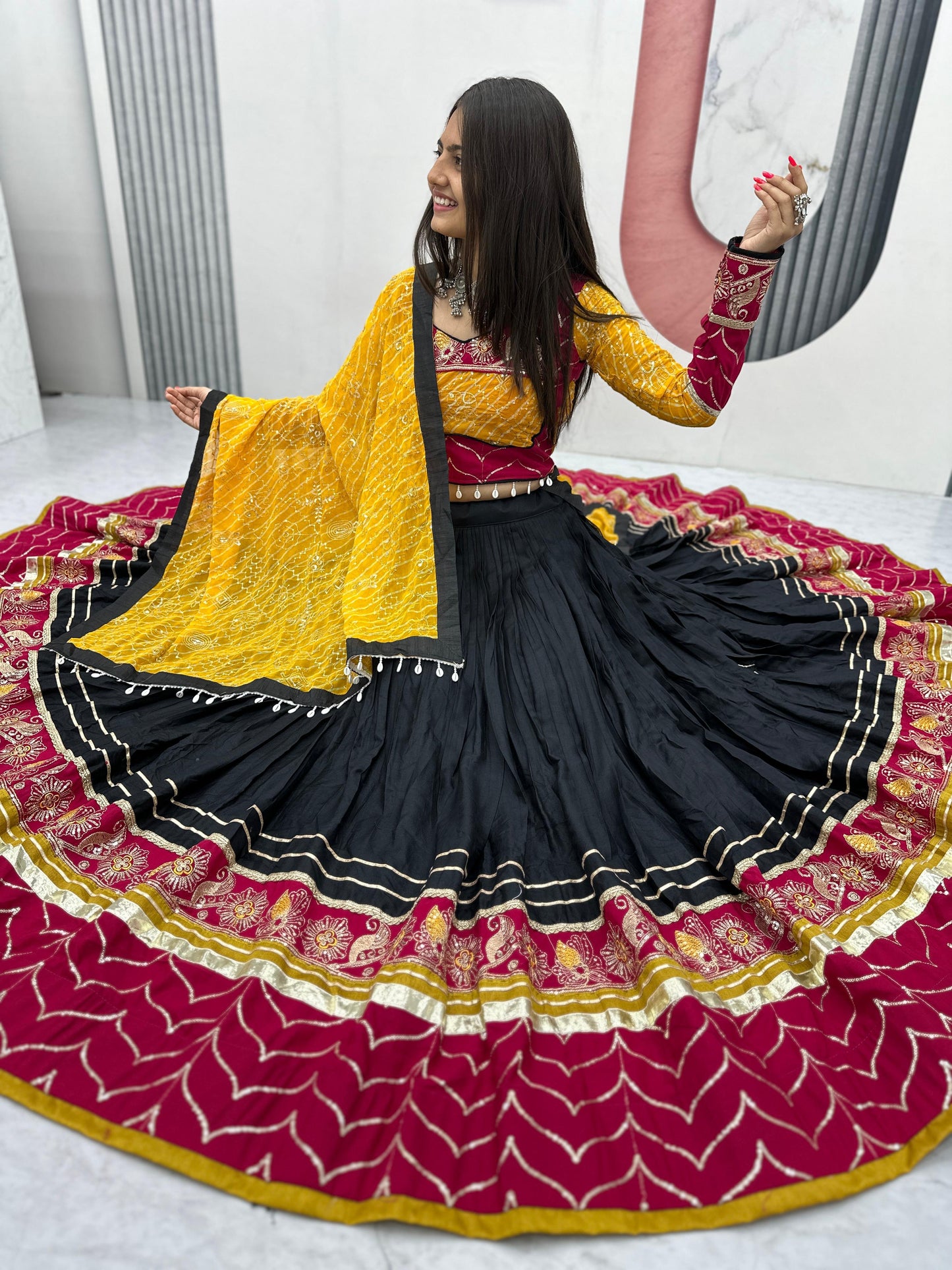 Riyon Cotton Lehenga Choli with Heavy Embroidery Thread And Sequence Work