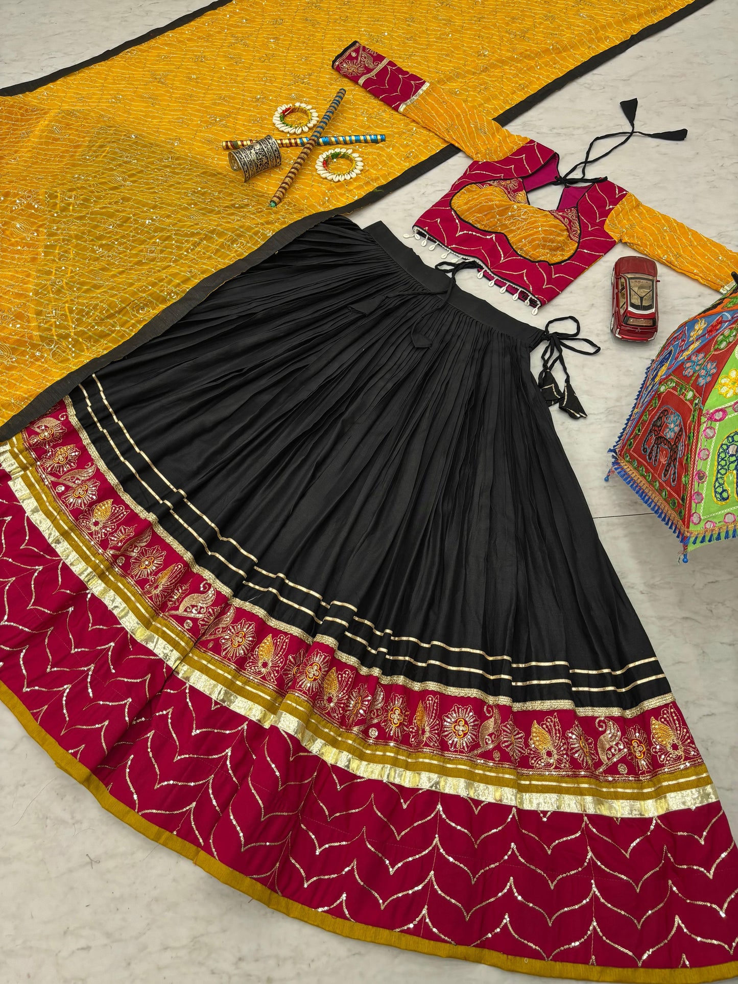 Riyon Cotton Lehenga Choli with Heavy Embroidery Thread And Sequence Work