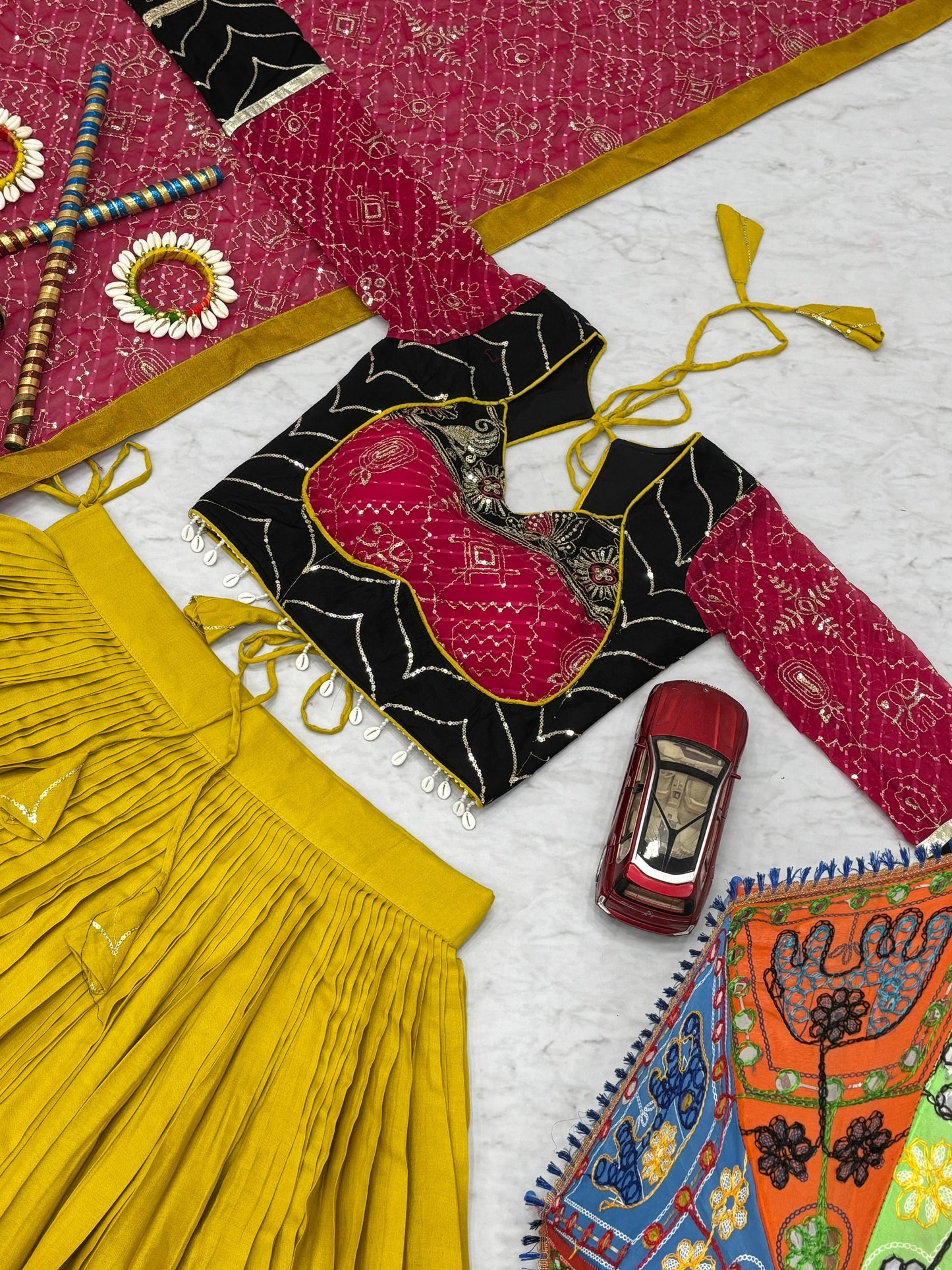 Riyon Cotton Lehenga Choli with Heavy Embroidery Thread And Sequence Work