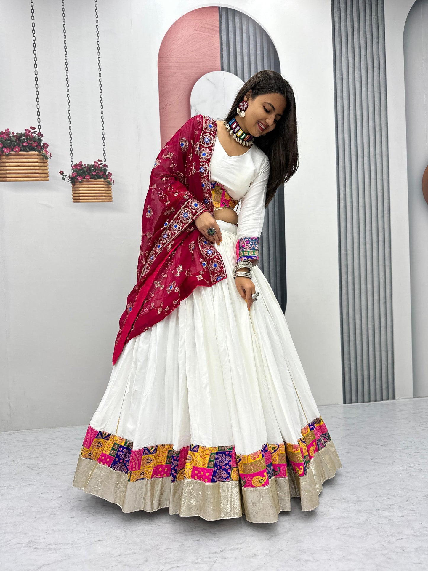 Jacquard Sequence Embroidery Lace Border Lehenga Choli And Dupatta