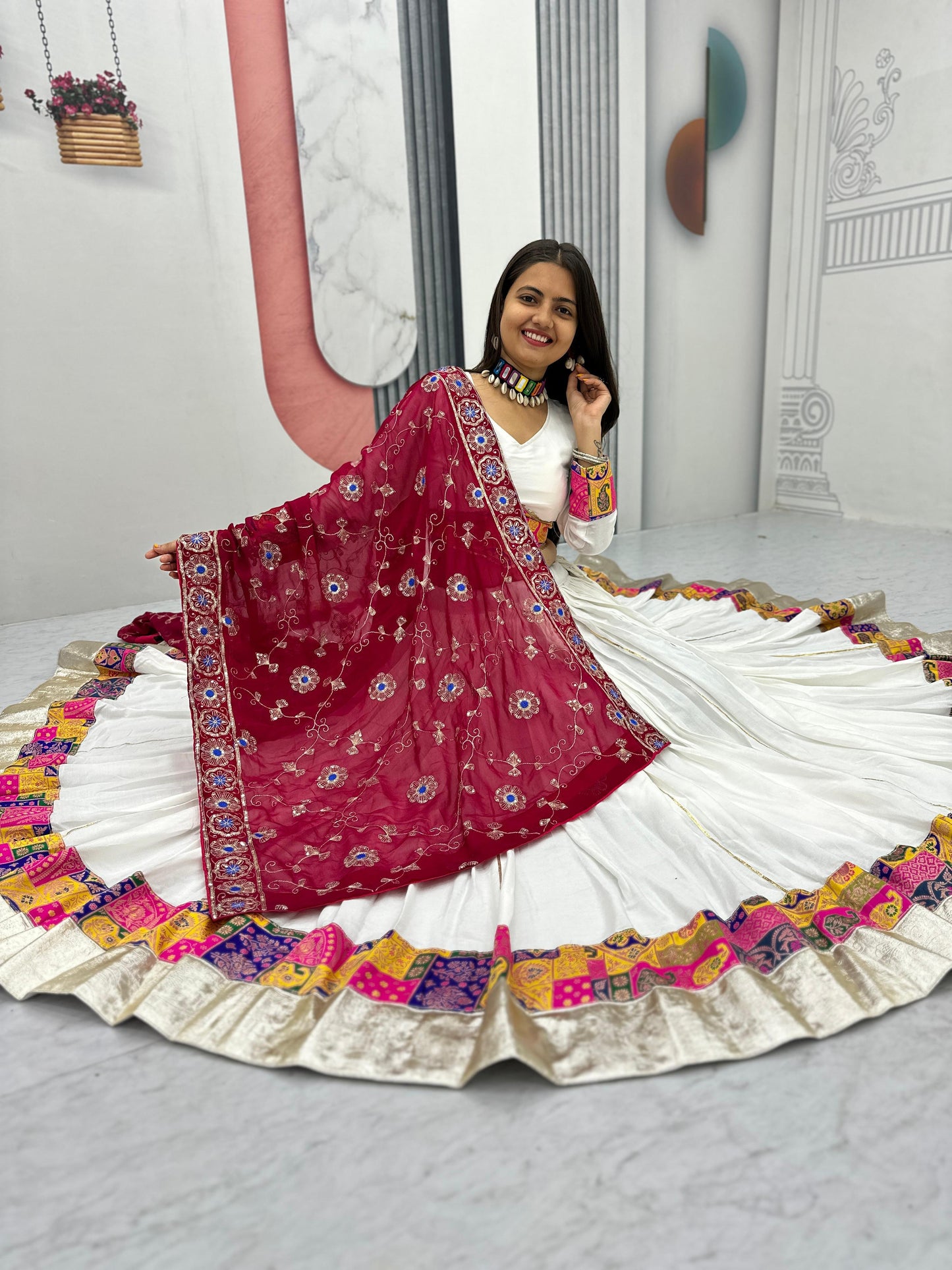 Jacquard Sequence Embroidery Lace Border Lehenga Choli And Dupatta