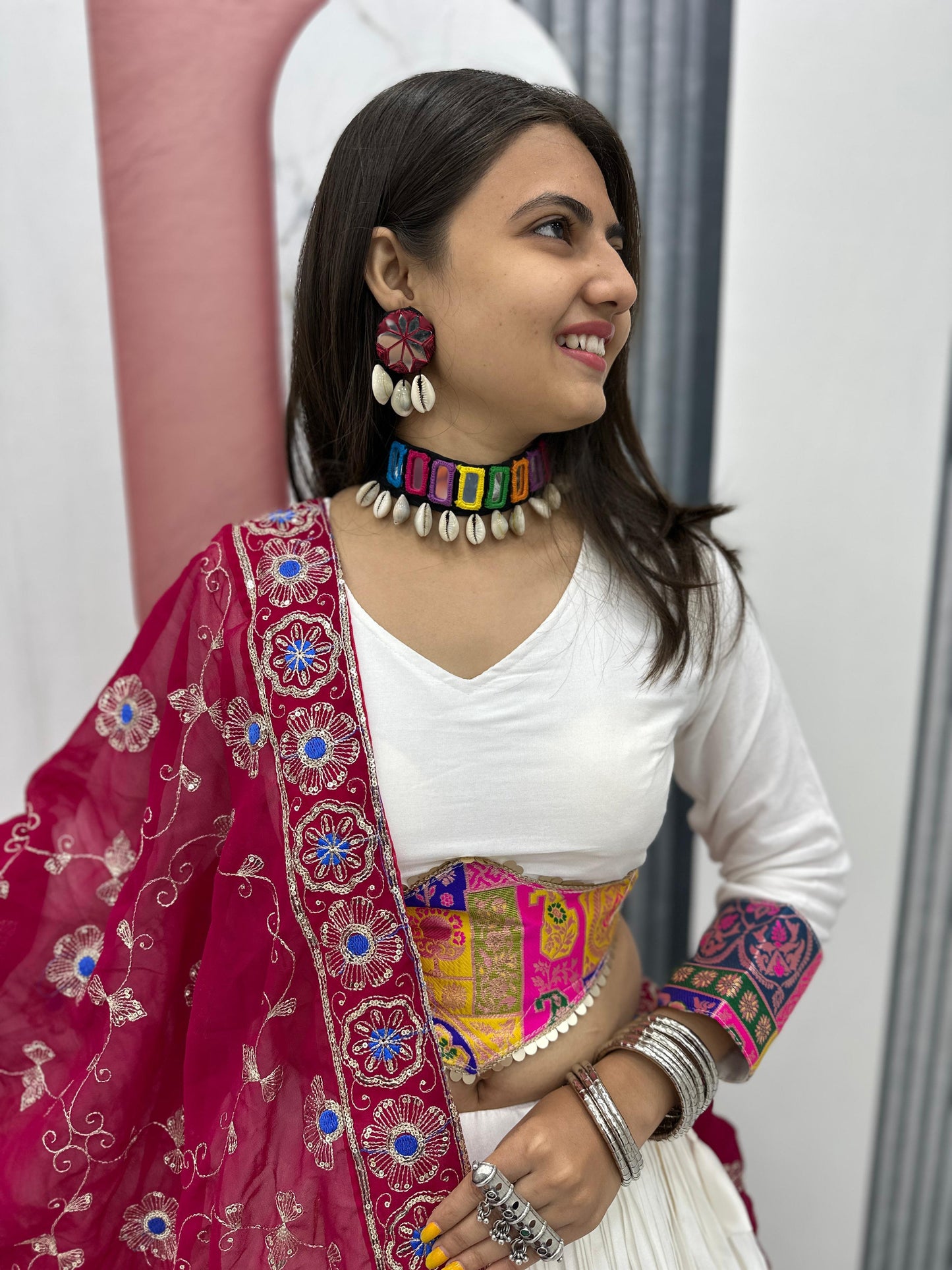 Jacquard Sequence Embroidery Lace Border Lehenga Choli And Dupatta