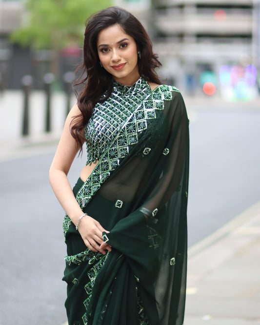 Rangoli Silk Saree with Heavy Sequence Embroidery Work