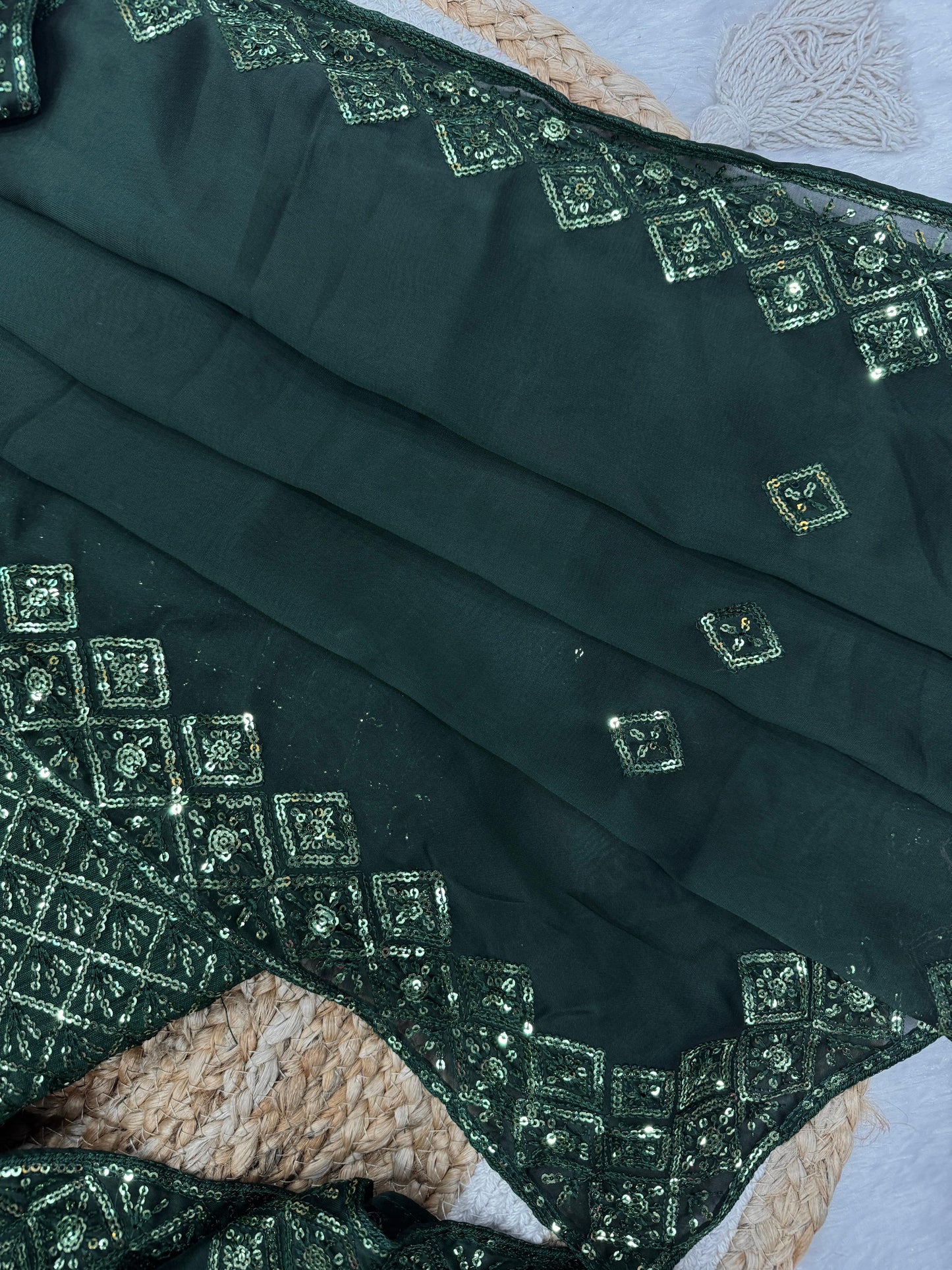 Rangoli Silk Saree with Heavy Sequence Embroidery Work