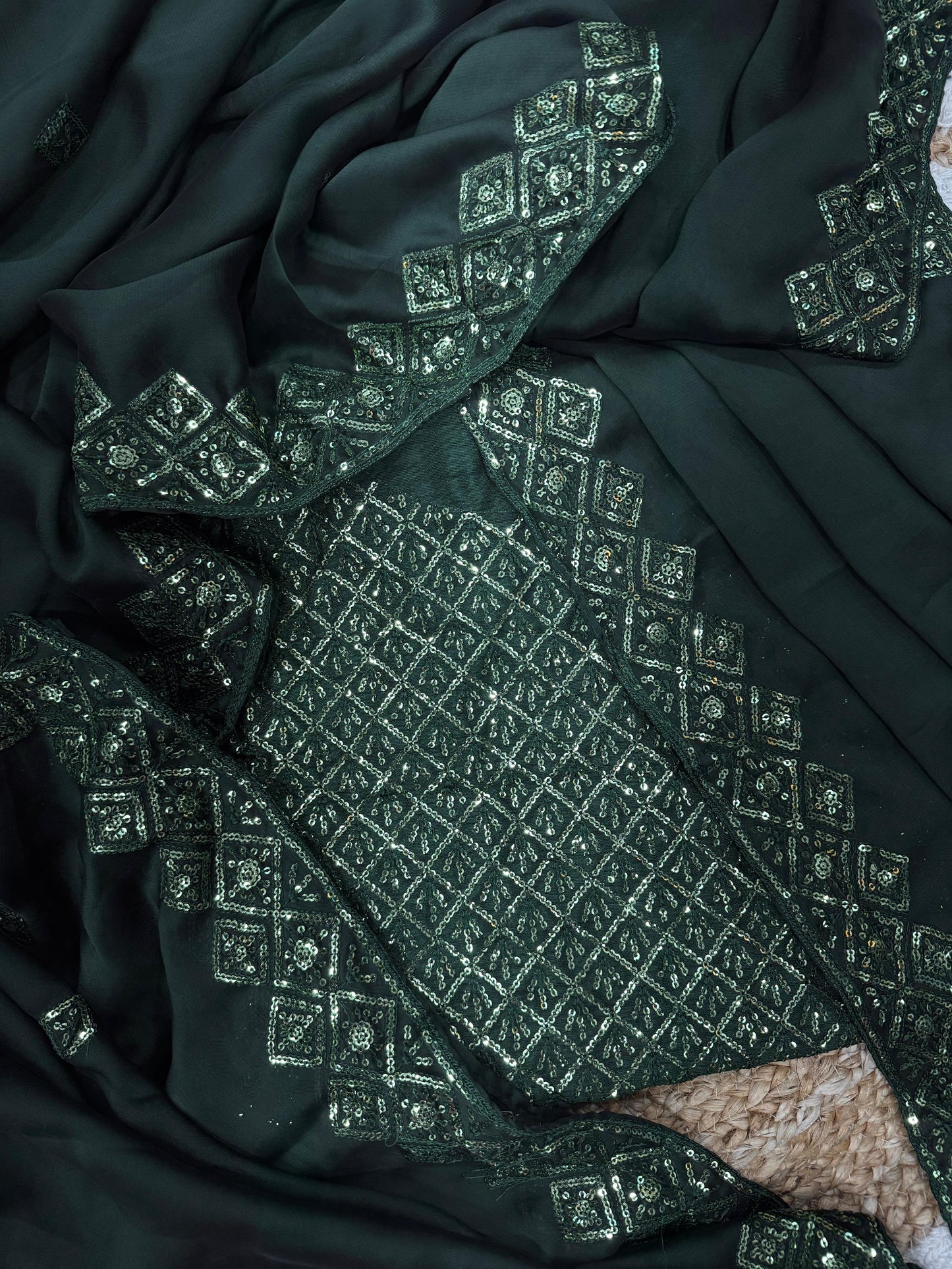 Rangoli Silk Saree with Heavy Sequence Embroidery Work