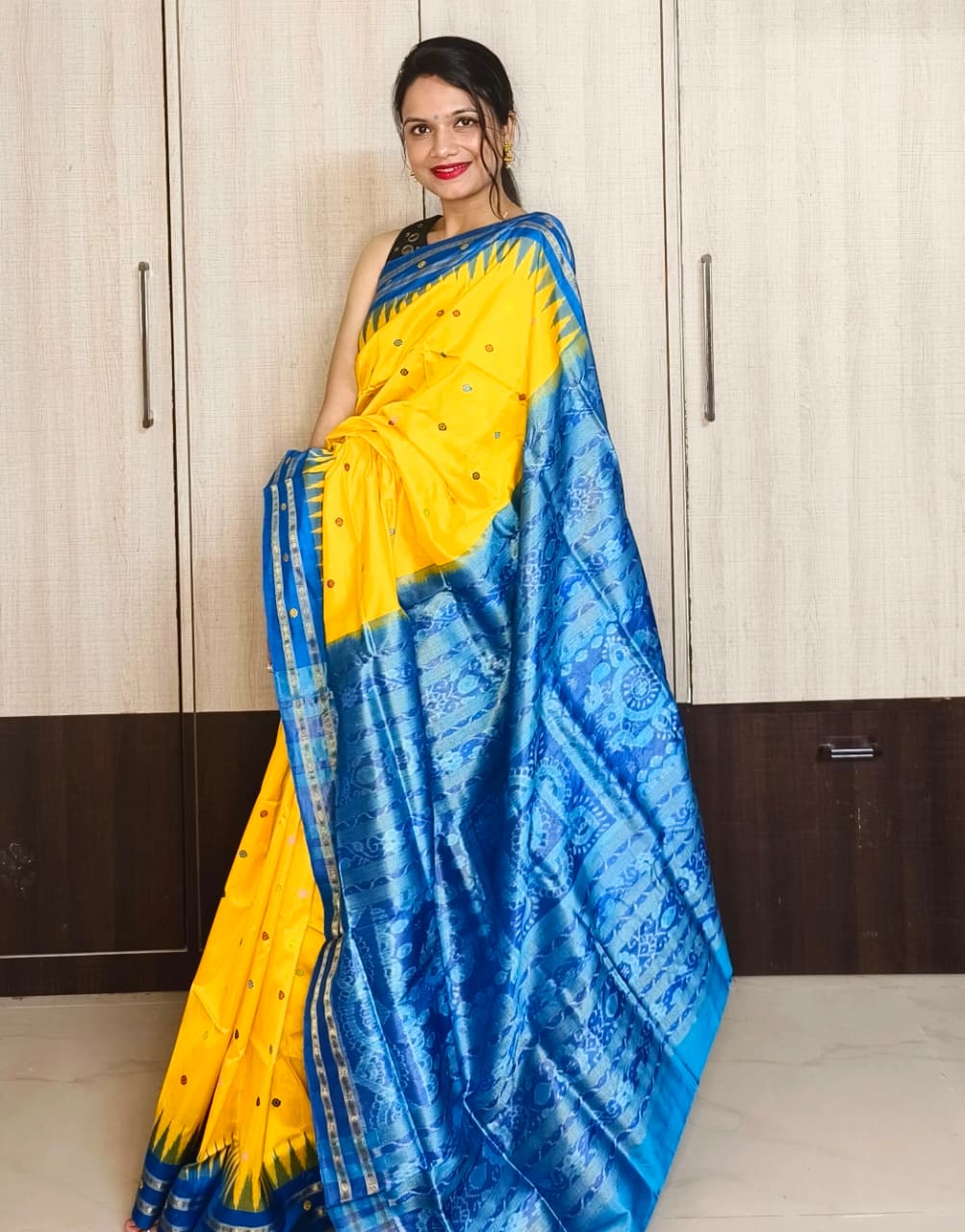 Odisha Sambalpuri Half Tissue Bandha Silk Saree