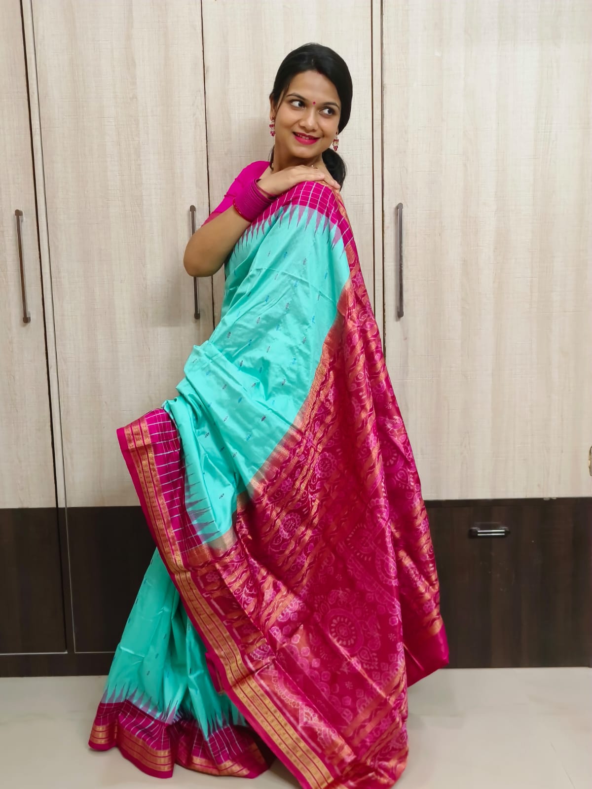 Odisha Sambalpuri Half Tissue Bandha Silk Saree