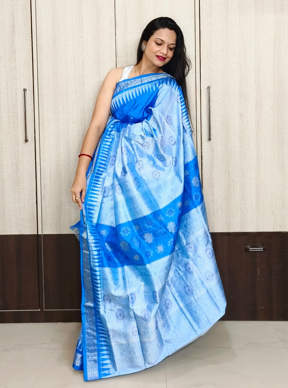 Odisha Sambalpuri Half Tissue Bandha Silk Saree