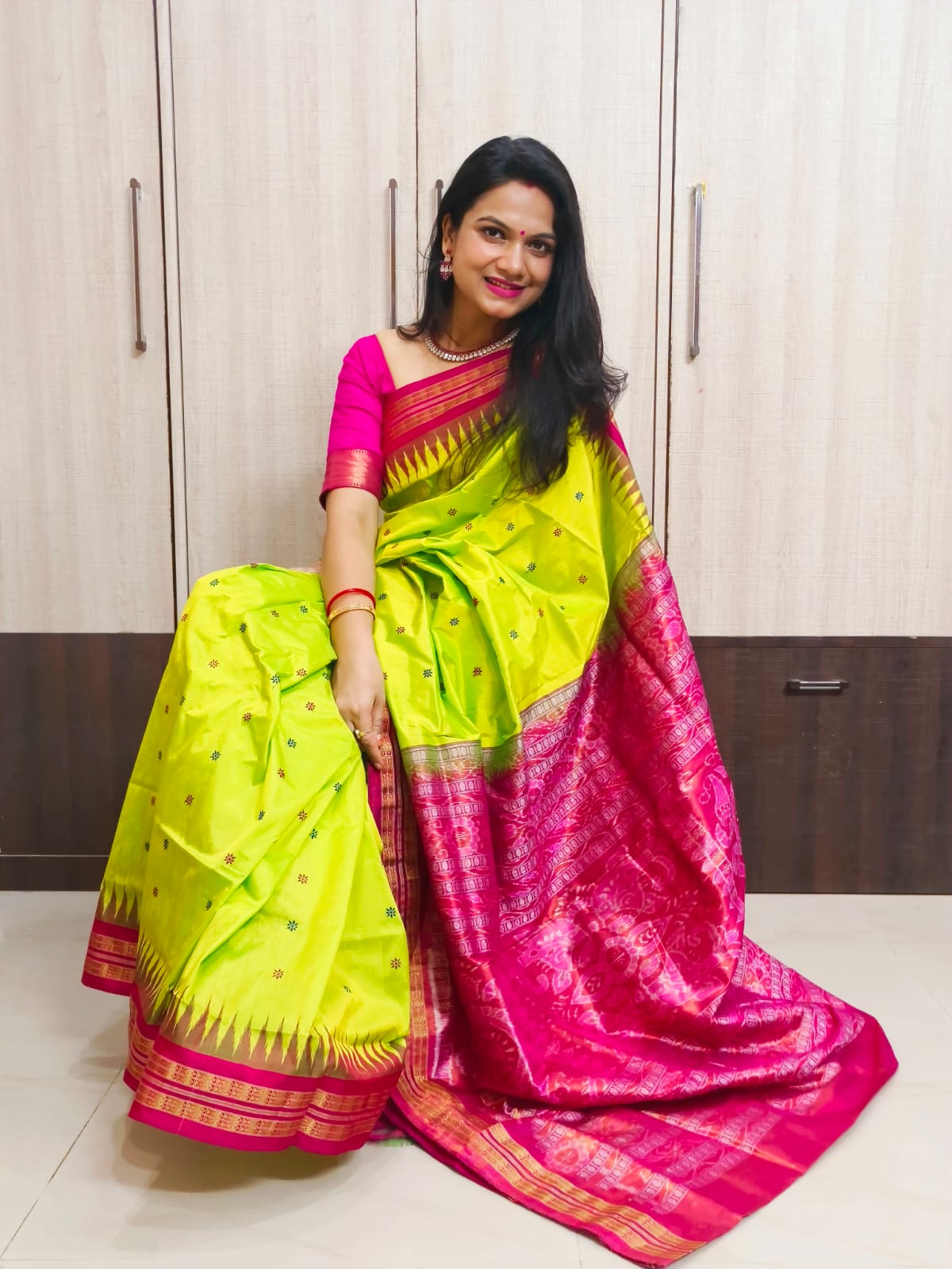 Odisha Sambalpuri Half Tissue Bandha Silk Saree