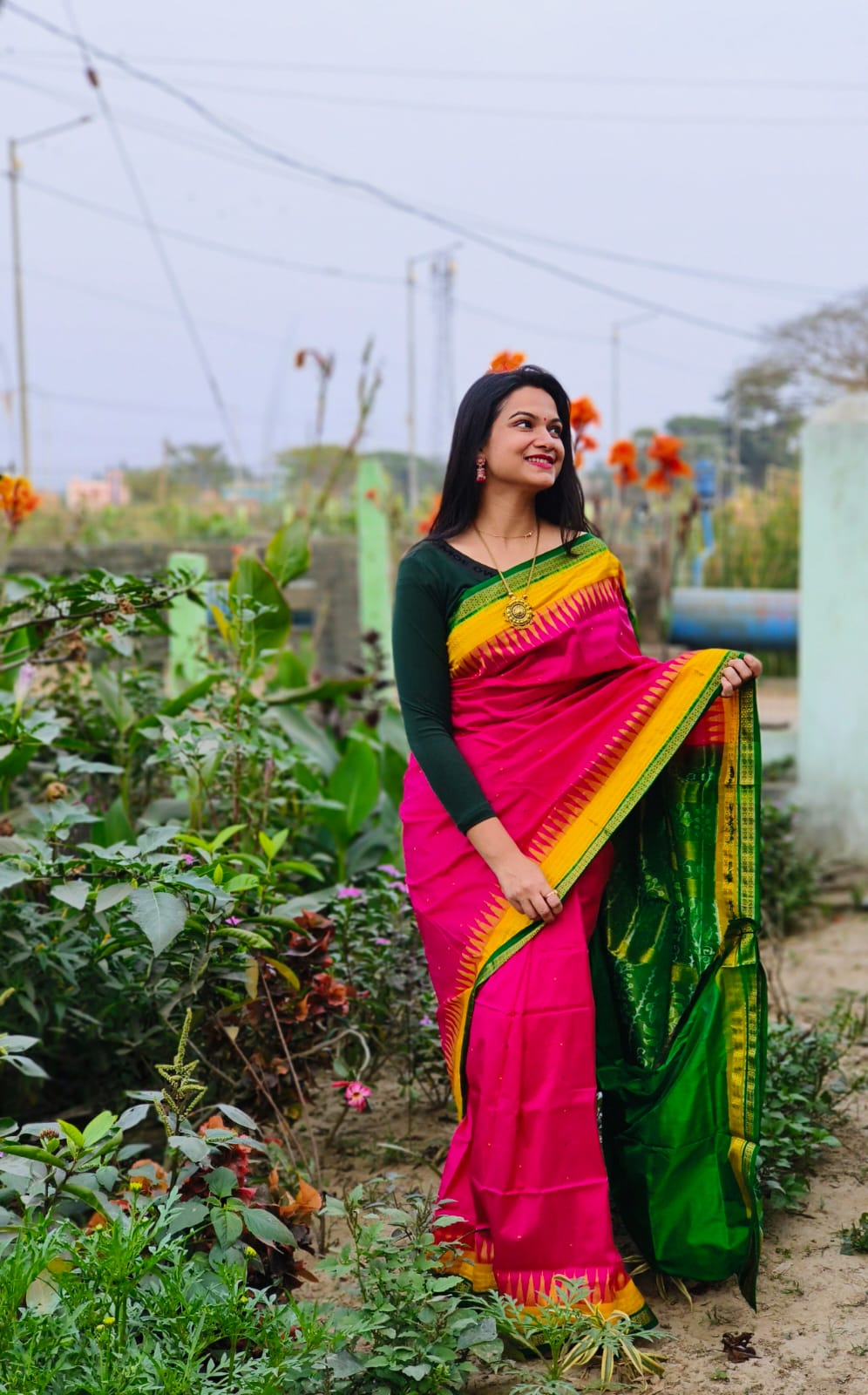 Odisha Sambalpuri Half Tissue Bandha Silk Saree