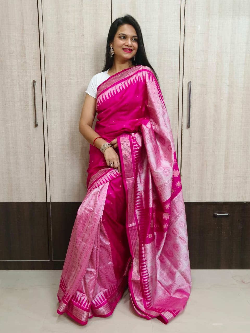 Odisha Sambalpuri Half Tissue Bandha Silk Saree