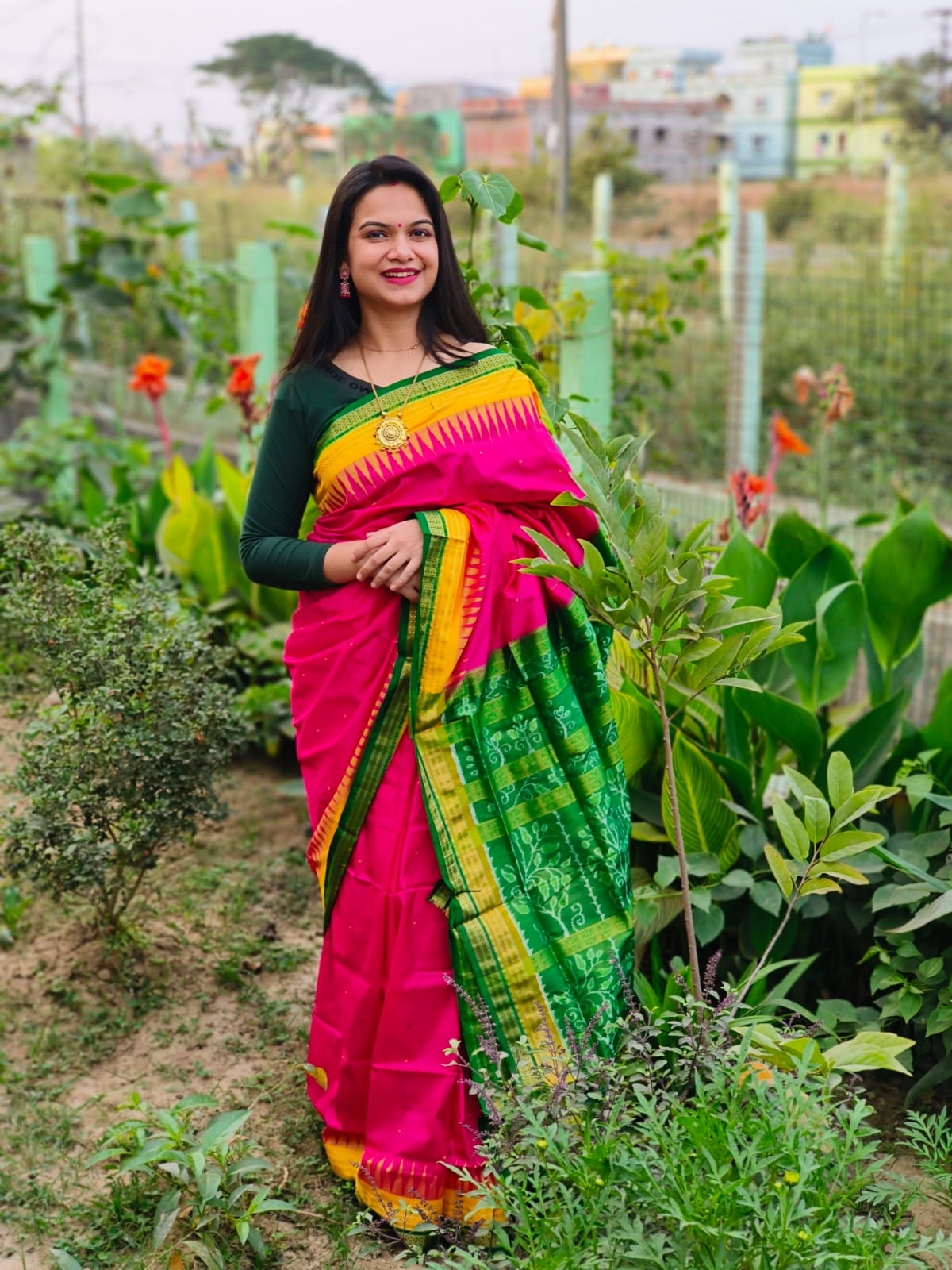 Odisha Sambalpuri Half Tissue Bandha Silk Saree