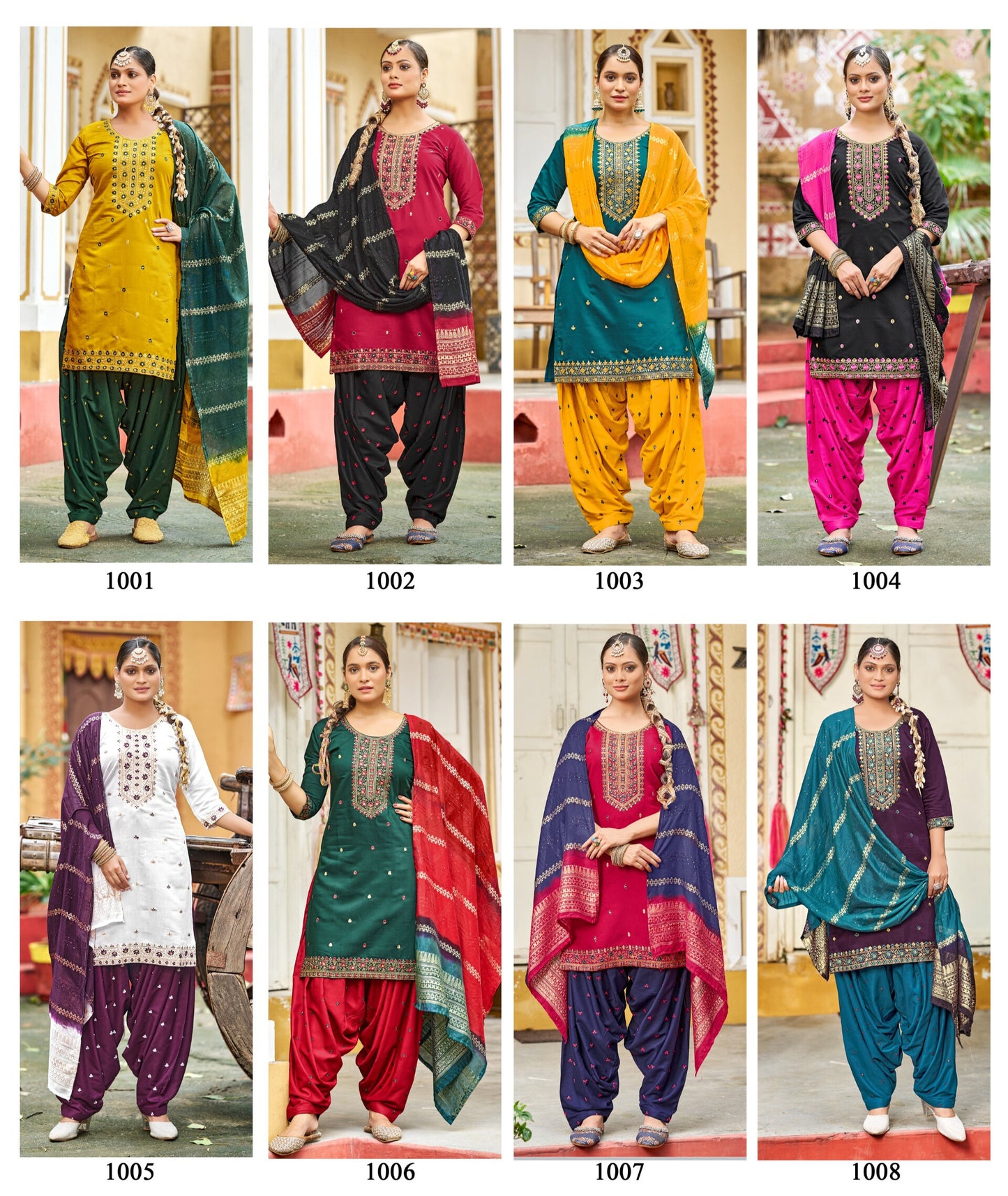 Gadhwal Silk with Heavy Embroidery Sequence Work Patiala Suit