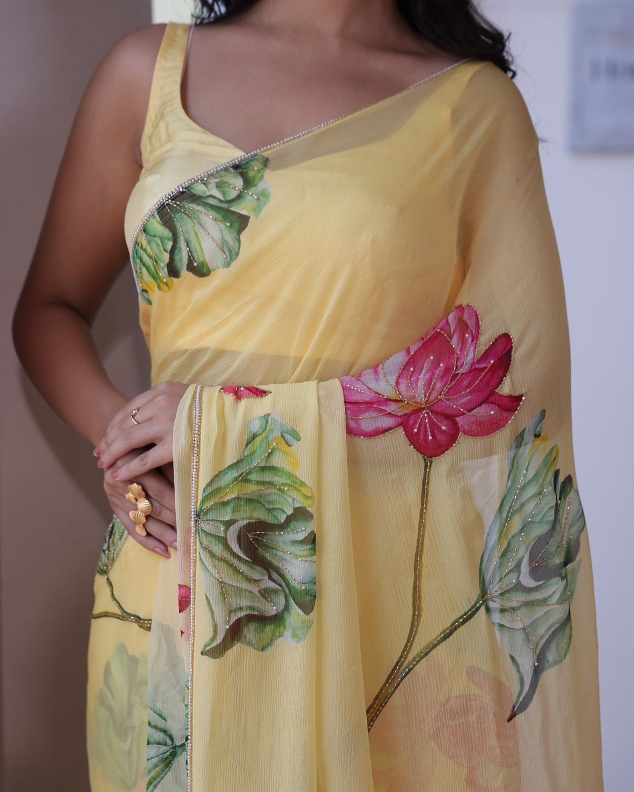 Floral Printed Georgette Saree