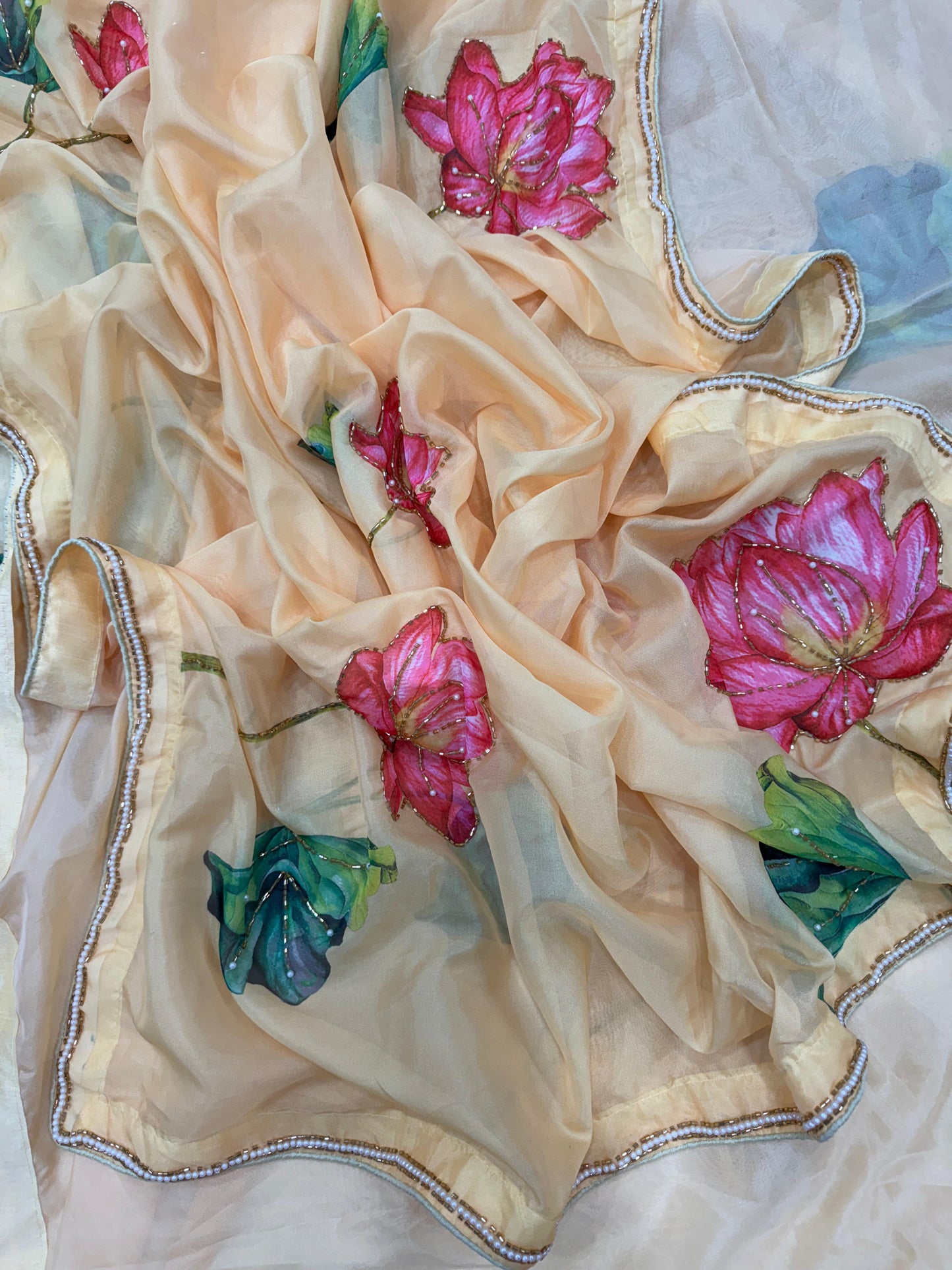 Floral Printed Georgette Saree