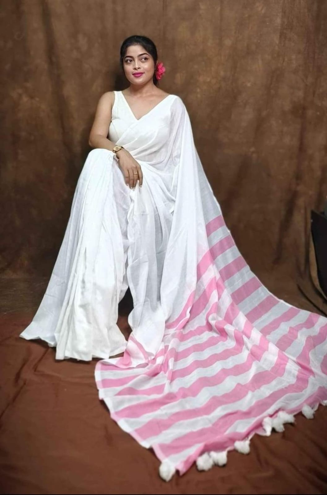 Designer Cotton Indian Handloom Khadi Ethnic Saree