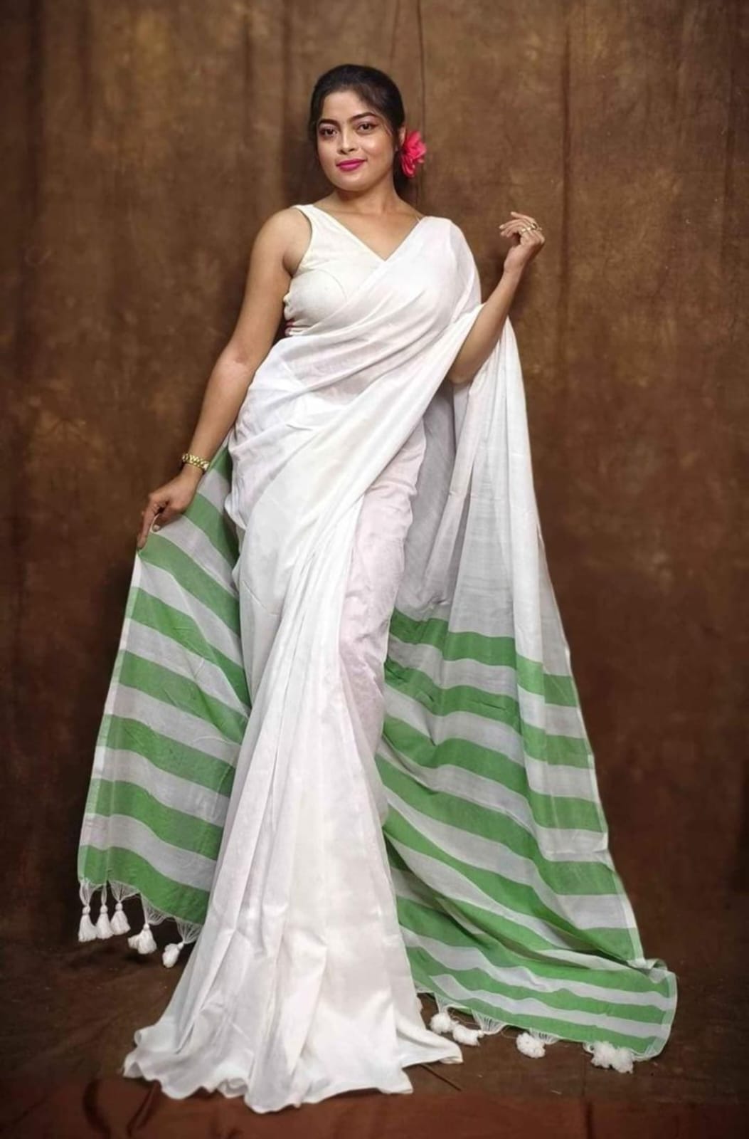 Designer Cotton Indian Handloom Khadi Ethnic Saree