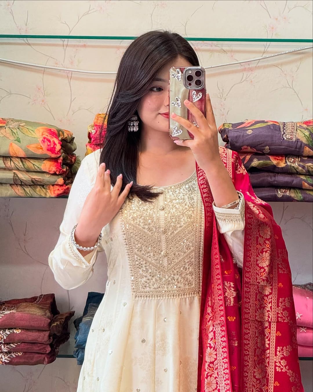 Royal Anarkali Flared Kurti Pant Dupatta Set