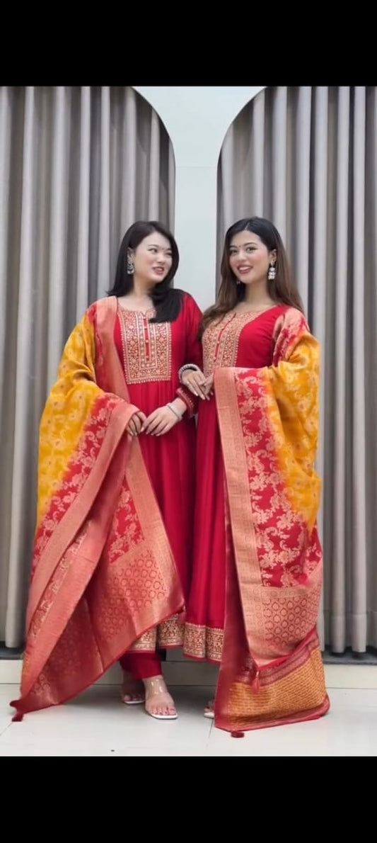 Georgette Flared Anarkali  Set