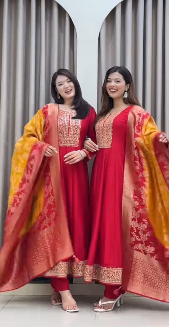 Georgette Flared Anarkali  Set