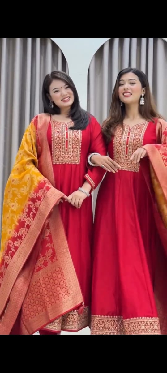 Georgette Flared Anarkali  Set