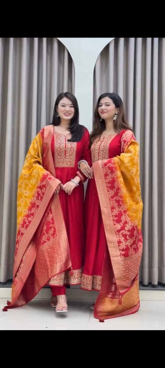 Georgette Flared Anarkali  Set