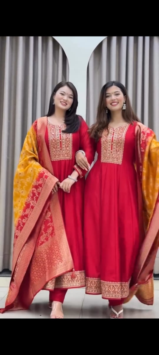 Georgette Flared Anarkali  Set