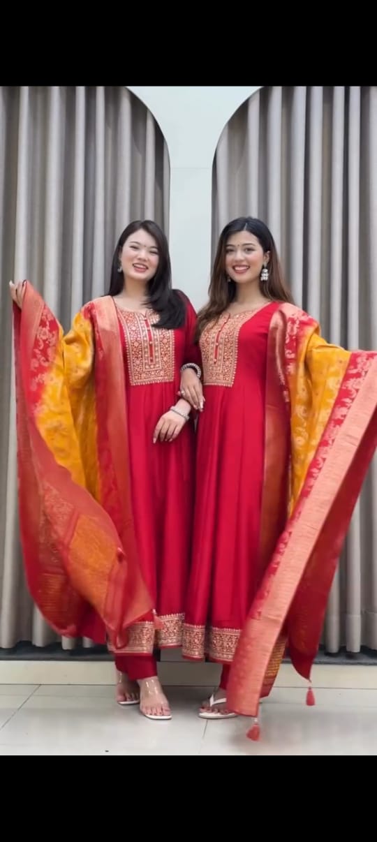 Georgette Flared Anarkali  Set