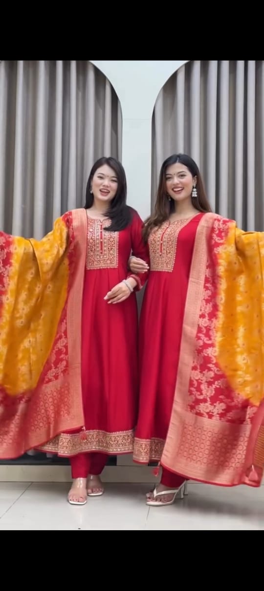 Georgette Flared Anarkali  Set