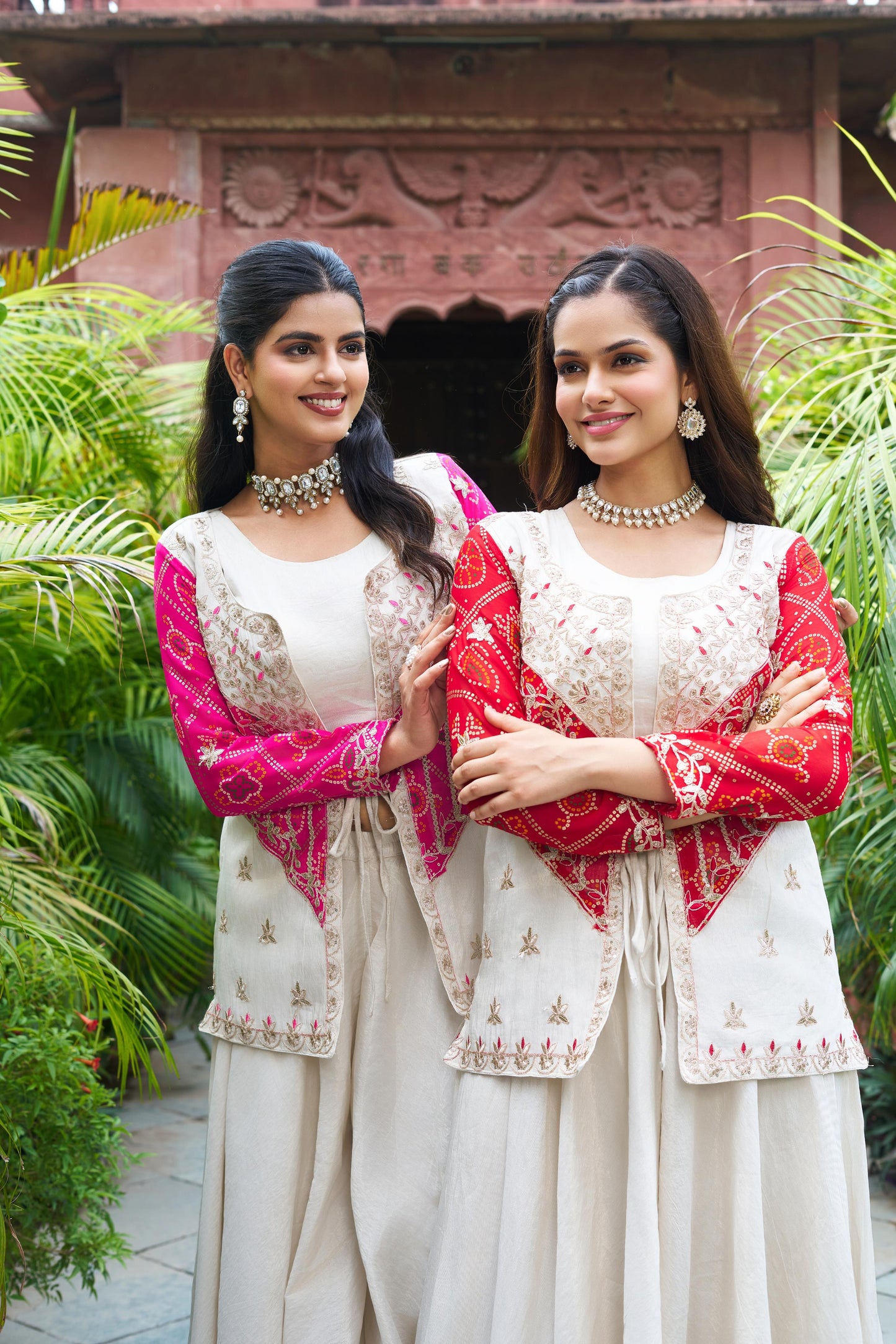 Pure cosmos simar with badhrej & Heavy cording embroidery with thread Work Dress