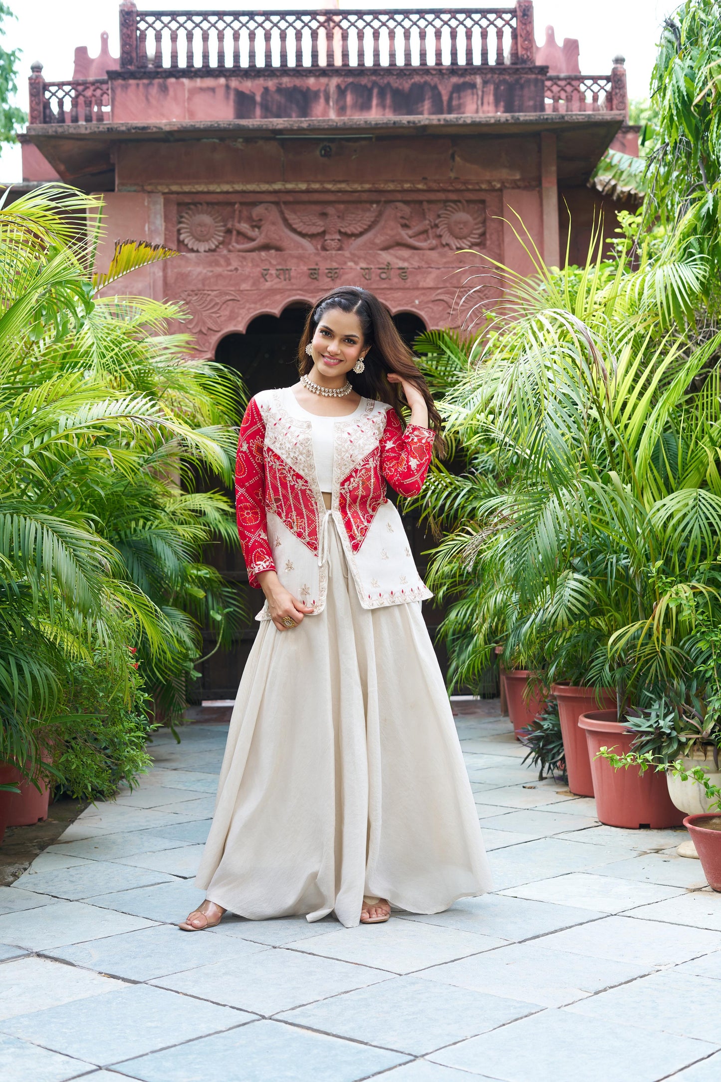 Pure cosmos simar with badhrej & Heavy cording embroidery with thread Work Dress