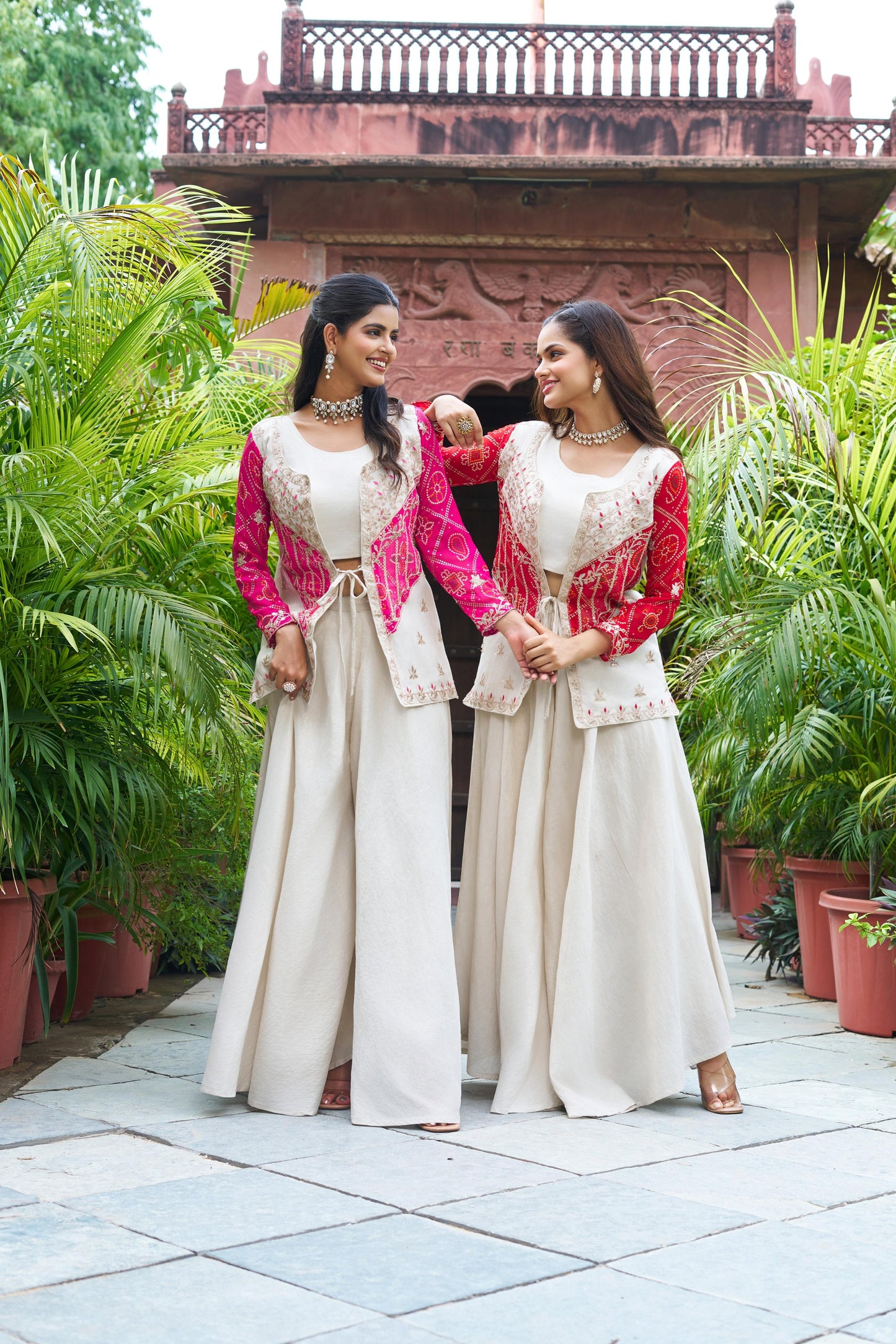 Pure cosmos simar with badhrej & Heavy cording embroidery with thread Work Dress